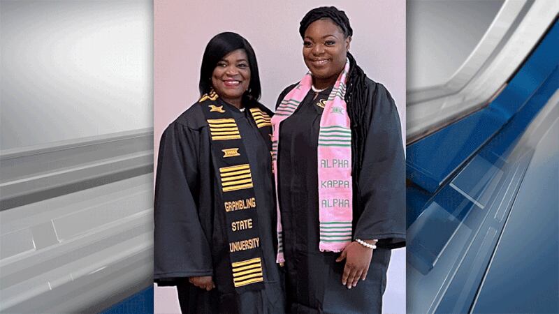 Suzzon Jiles and her daughter, Trinity, are both graduating from Grambling State University on...