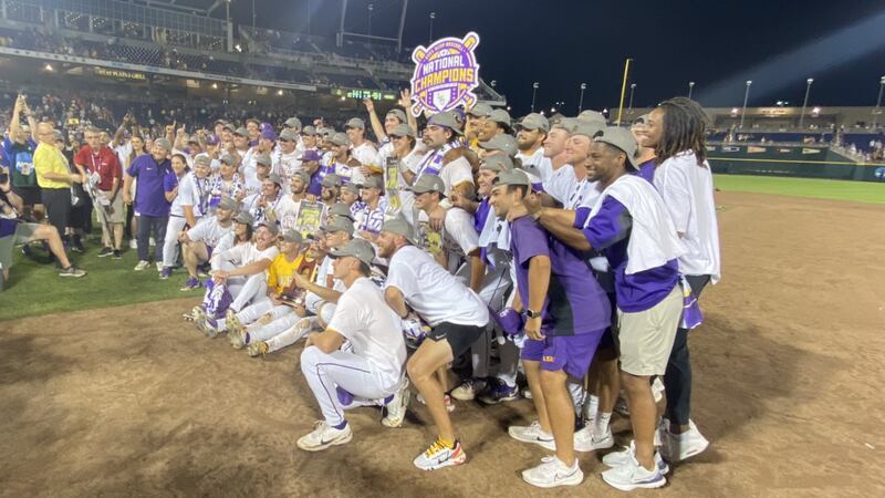 LSU Tigers win 2023 MCWS Title.