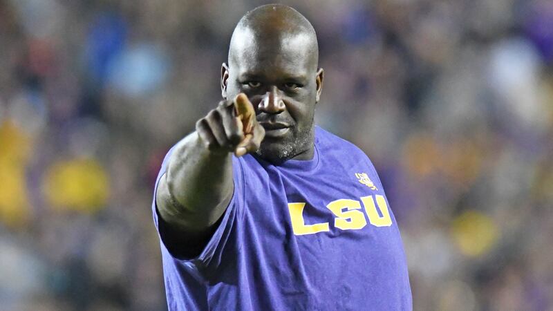 Shaquille O'Neal received a loud ovation when he walked in Tiger Stadium during the...