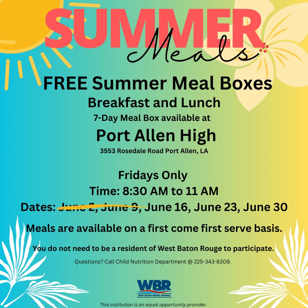 Officials said you do not have to live in West Baton Rouge Parish to participate.