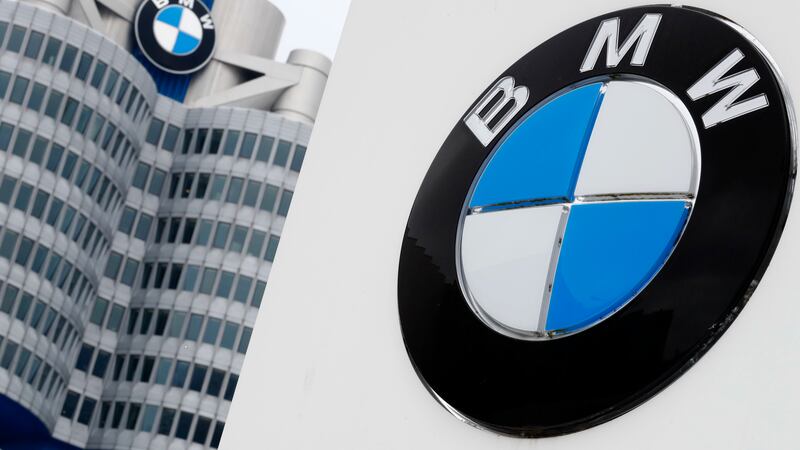 The logo of the German car manufacturer BMW is displayed on the headquarters in Munich,...