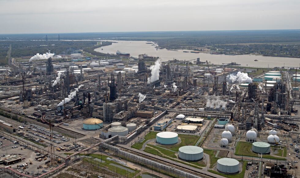 This March 8, 2018, photo, shows the Shell Norco oil refinery along the Mississippi River in...