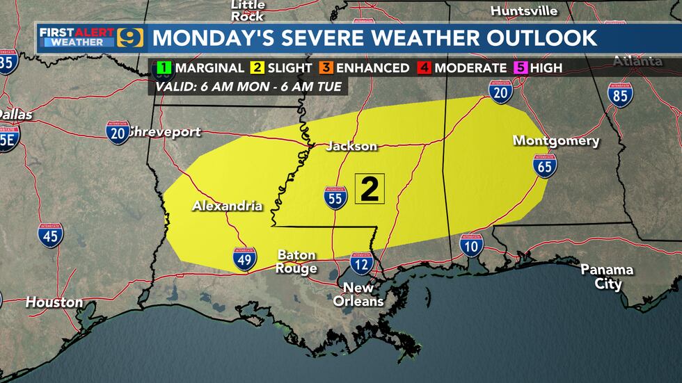 Monday's Severe Weather Outlook
