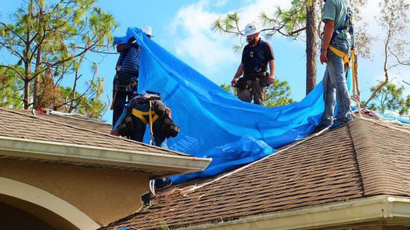 FILE photo of the U.S. Army Corps of Engineers 'Operation Blue Roof' program