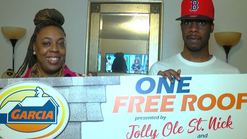 Latrennia Goins, of Baton Rouge, won a free roof from Garcia Roofing and WAFB-TV.