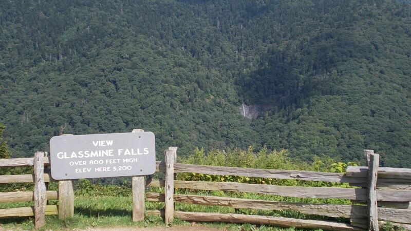 The National Park Service said the Glassmine Falls Overlook is a tall, skinny waterfall that...