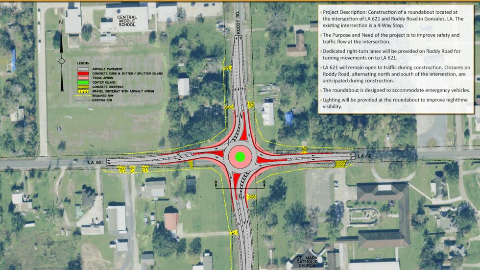 Rendering for LA 621 roundabout