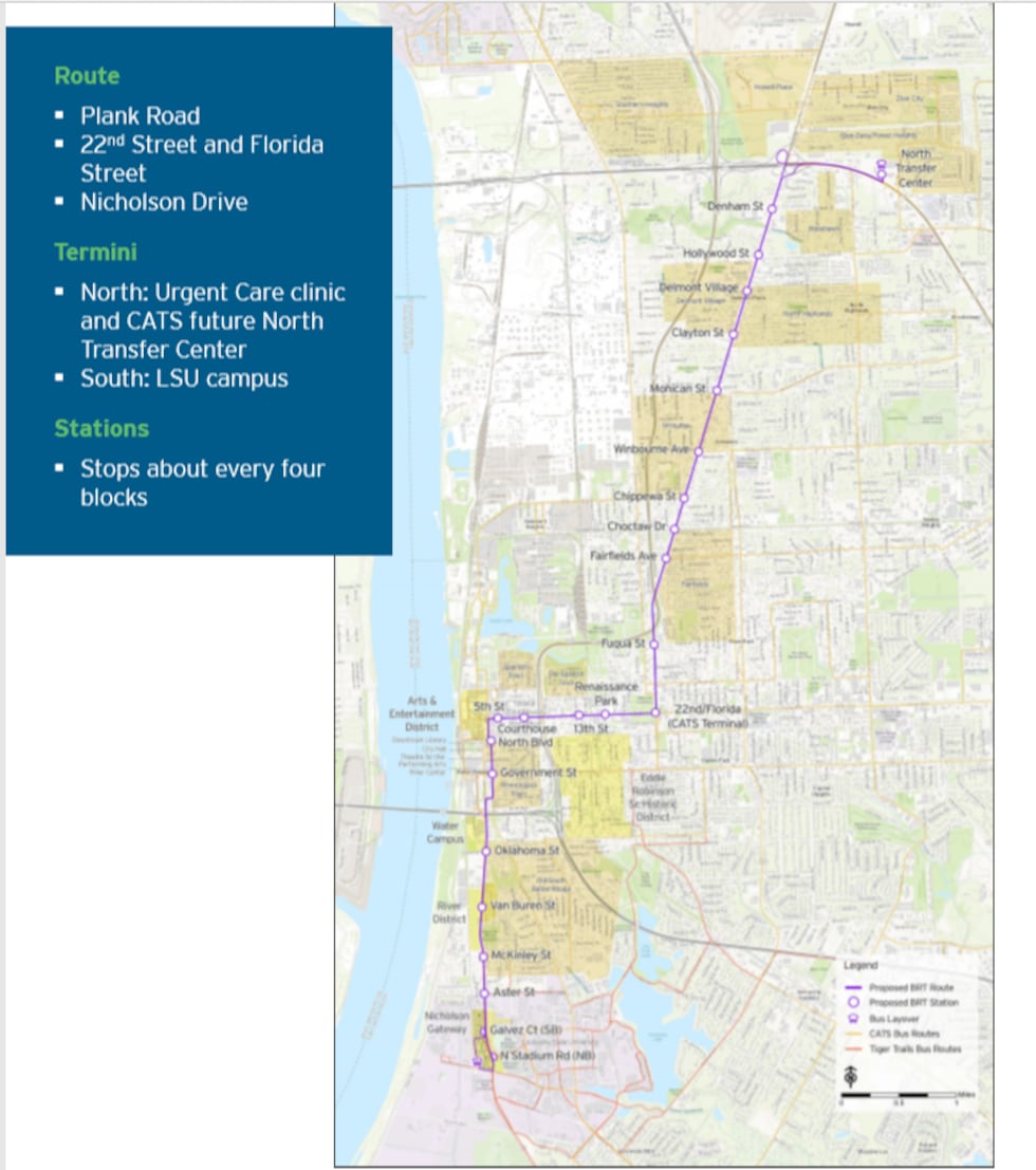 Map of the Plank-Nicholson Rapid Transit Project (BRT)