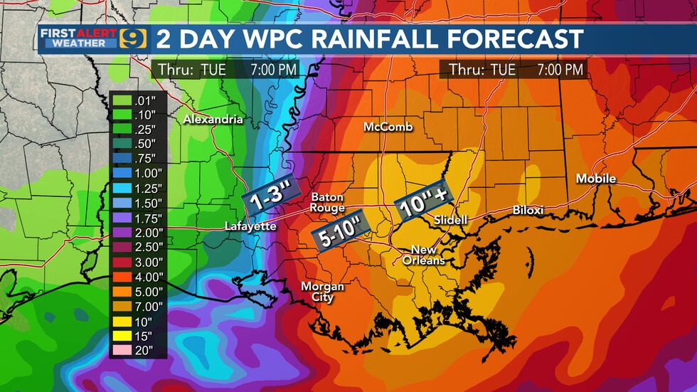 Hurricane Ida Rainfall Forecast