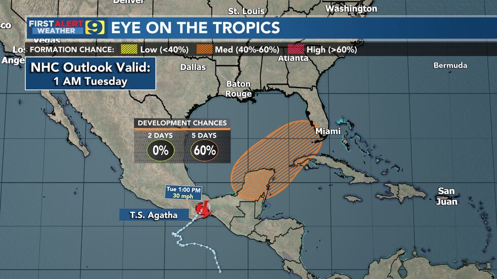 NHC outlook as of 1 a.m. on Tuesday, May 31.