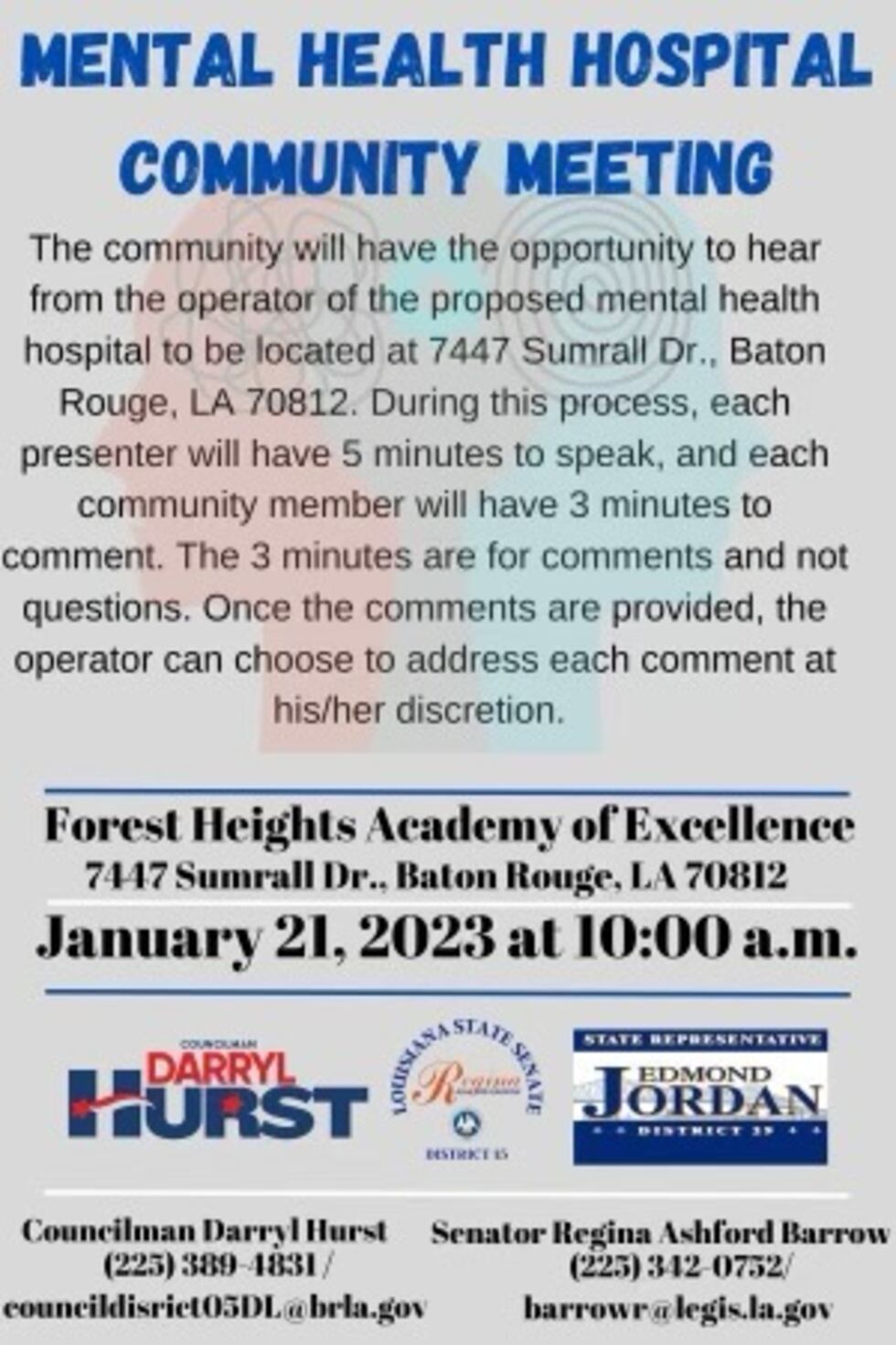 Mental health hospital community meeting.