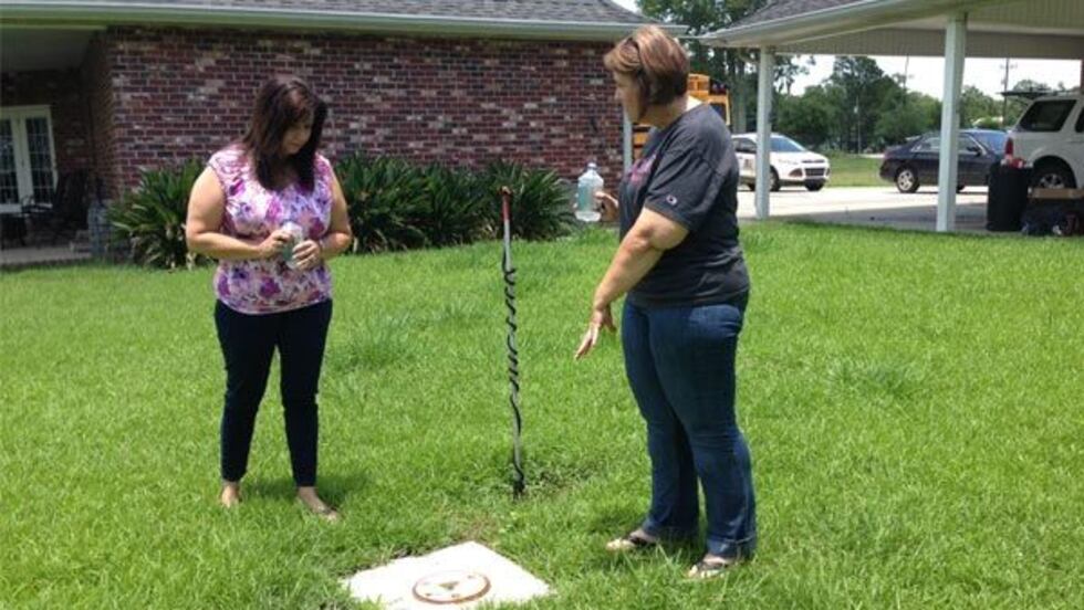 Geoprobe in resident's yard