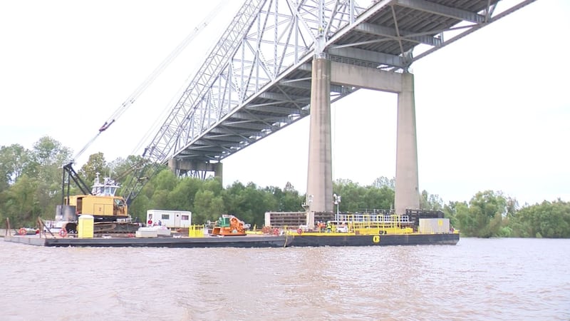 Repairs being made to the Sunshine Bridge