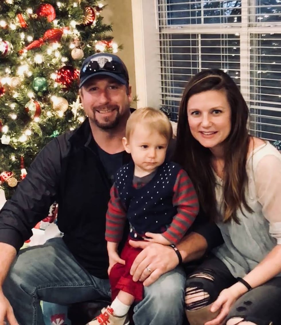 Gary Hess, Brianna Hardy, and their son.