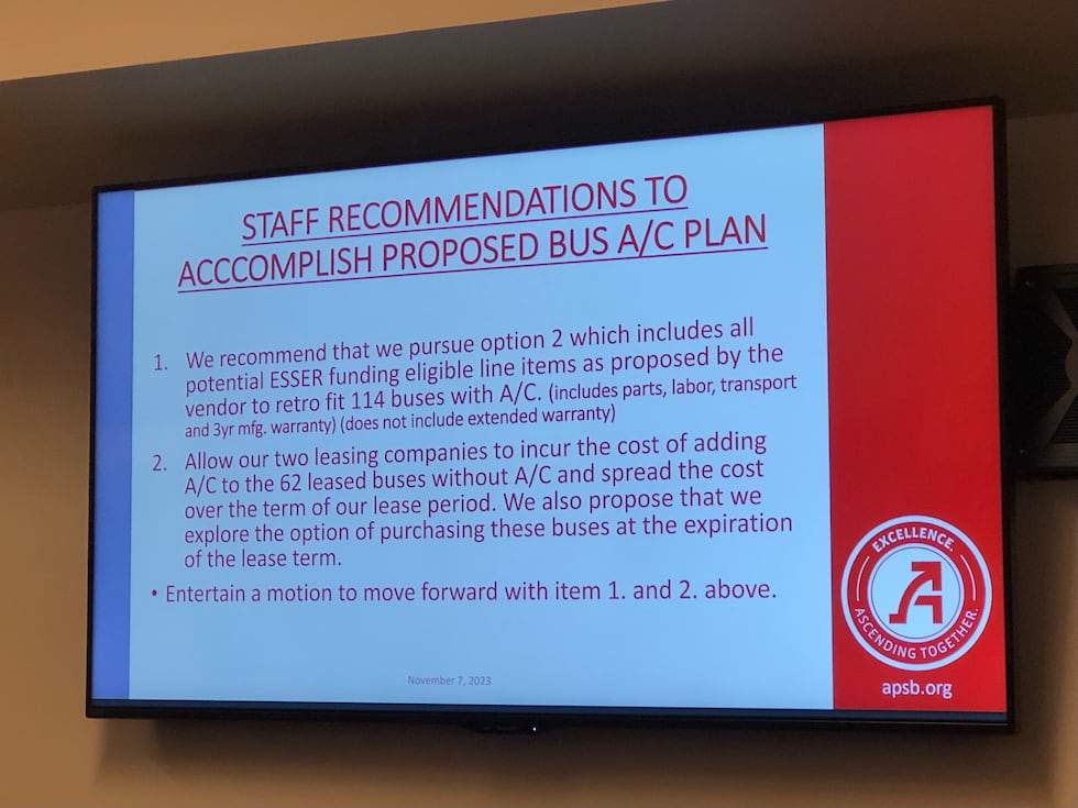 Ascension Parish A/C bus proposal.