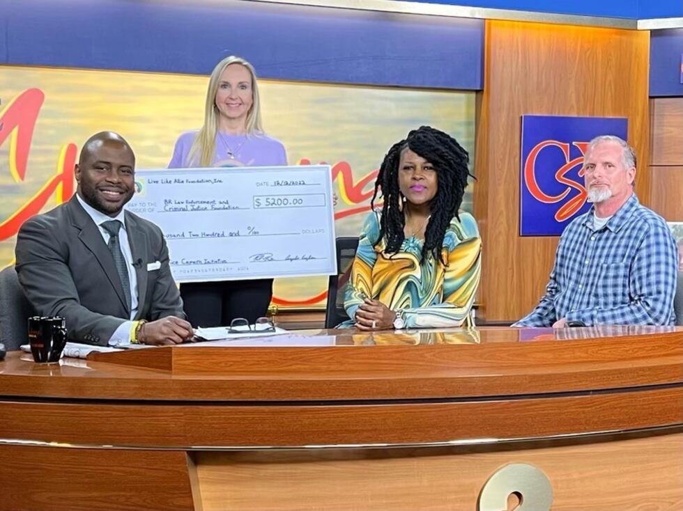 'Live Like Allie Foundation' donated $5200 to the Page/Rice Camera Initiative, by the Baton...