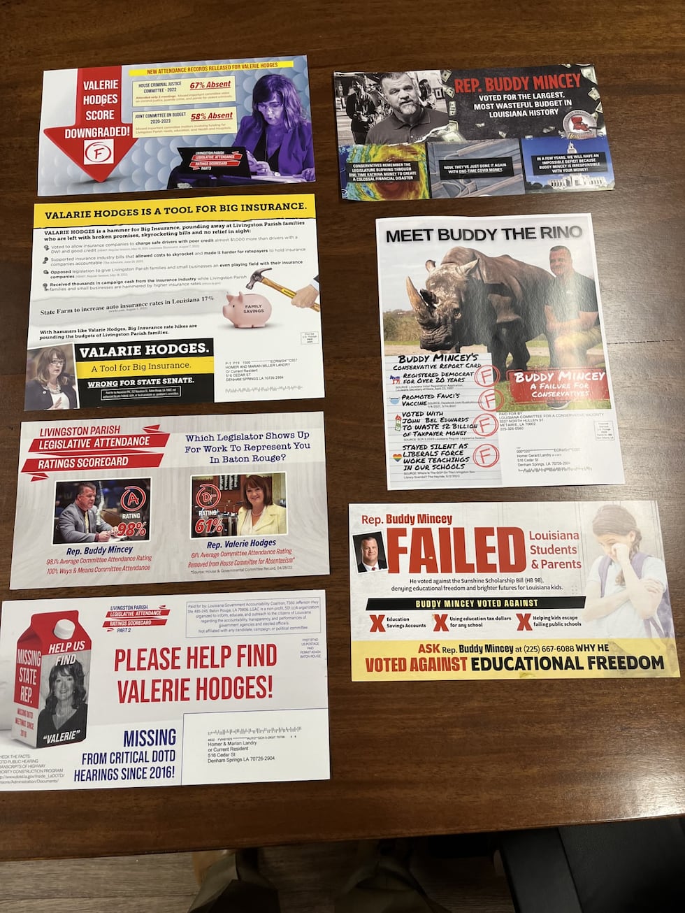 The gloves have come off in the race between the two Republicans, with negative mailers about...