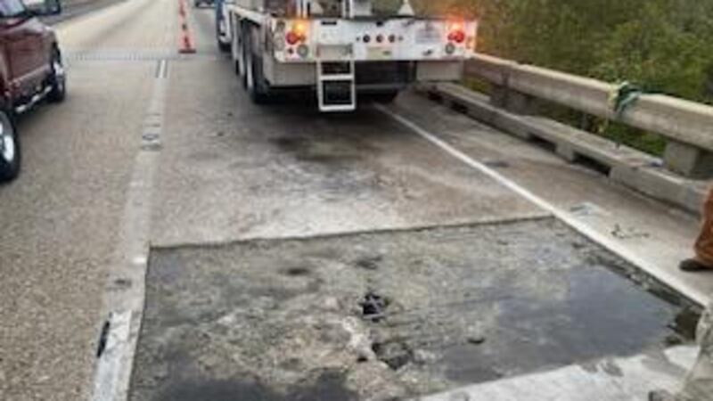 Work to repair part of the roadway along the Atchafalaya Basin Bridge is underway, but...