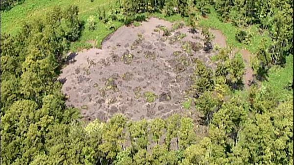 There were trees in the void in the center, now they are under the mud