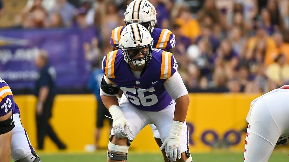 LSU offensive lineman Will Campbell (66)