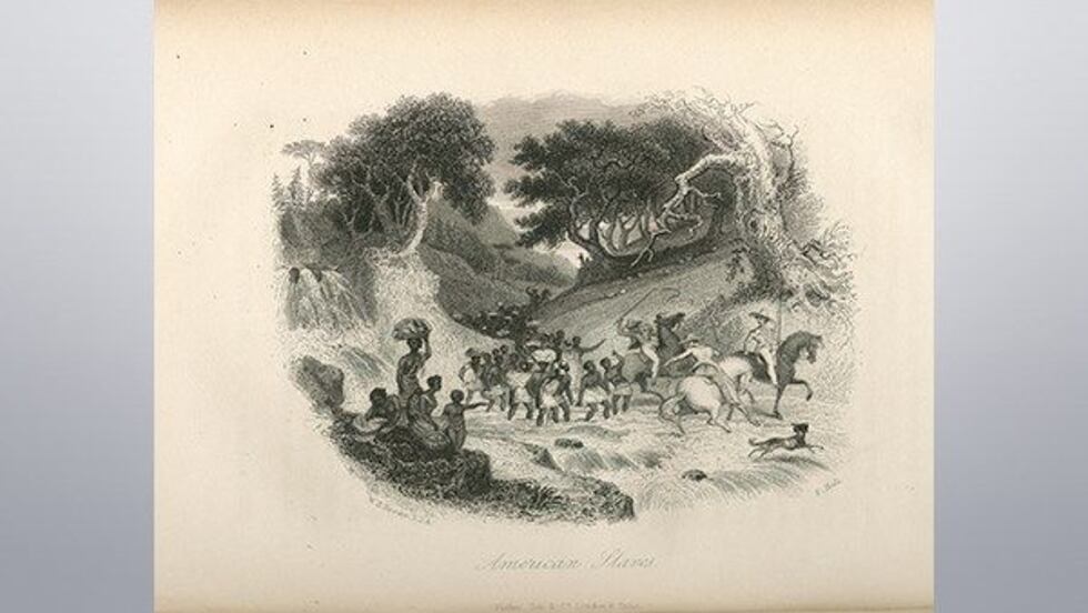 American Slaves by William Henry Brooke, engraver; engraving from The Slave States of America,...